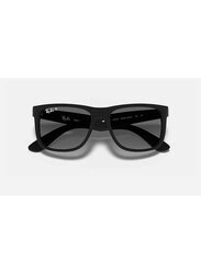 Ray-Ban Justin Polarized Full-Rim Square Black Sunglasses Unisex, Grey Gradient Lens, RB4165 622/T3, 55/17/140