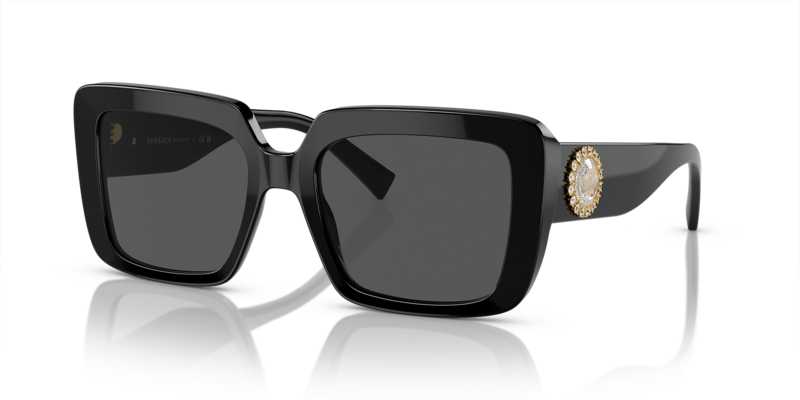 

VERSACE SQUARE BLACK SUNGLASS VE4384 -B GB1/87 54