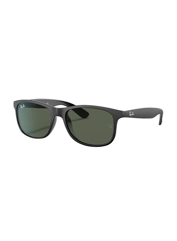 

Ray-Ban Full Rim Andy Black Square Matte Black Unisex Sunglasses, Green Lens, RB4202, 55/17/145