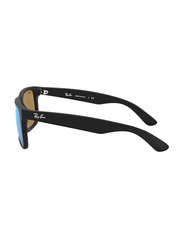 Ray-Ban Full Rim Justin Square Matte Black Unisex Sunglasses, Mirrored Blue Lens, RB4165, 54/16/145