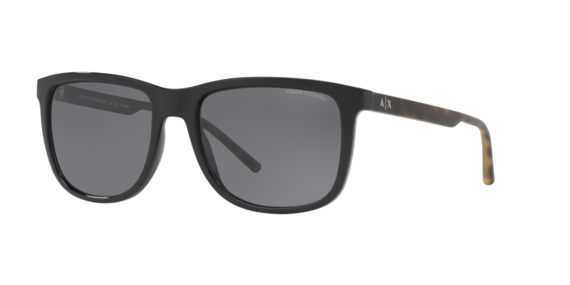 

Armani Exchange Shiny Black Polarized Sunglasses-AX4070S 815881 57