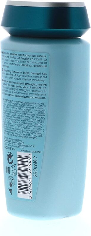 Kerastase Resistance Bain Force Architecte Strengthening Shampoo for Hair Fall Control, 2 x 250ml