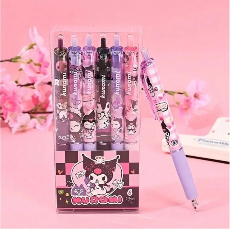 

Sanrio Kuromi Cartoon Gel Ballpoint Pen 6 PIECES