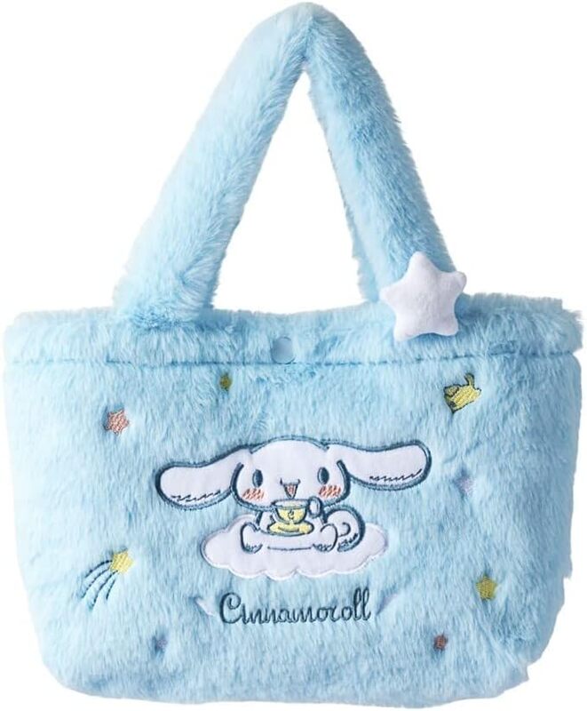 Kawaii Cartoon Plush Bag - Blue Dog Kuromi Design - Cute Kids Handbag - Travel Bag for Little Girls - Shoulder Bag for Girls - Ideal Gift for Kids' Birthdays (Cinnamoroll)