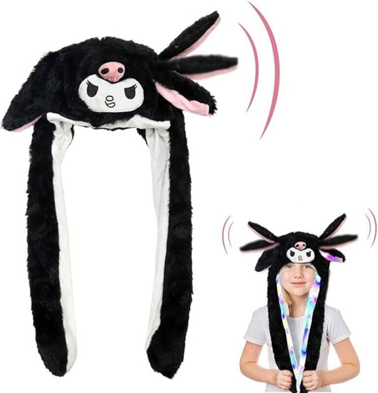 

Kawaii Sanrio Sanrio Kuromi Cap for Girls, Girls Winter Hat Kuromi Hat for Girls Kawaii Plushies Hat Warm Winter Hat Fun Glowing Moving Ears Design Soft Fluffy Kuro