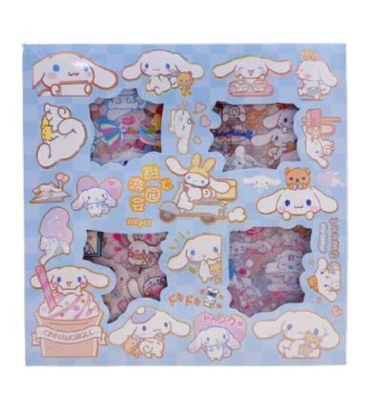 

Sanrio Cinnamoroll Sticker Set 100 Sheets Cartoon Style Aesthetic Vinyl Decorative Stickers Set