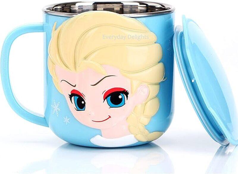 

Everyday Delights Disney Frozen Elsa Blue Stainless Steel Insulated 3D Cup with Lid, 250ml