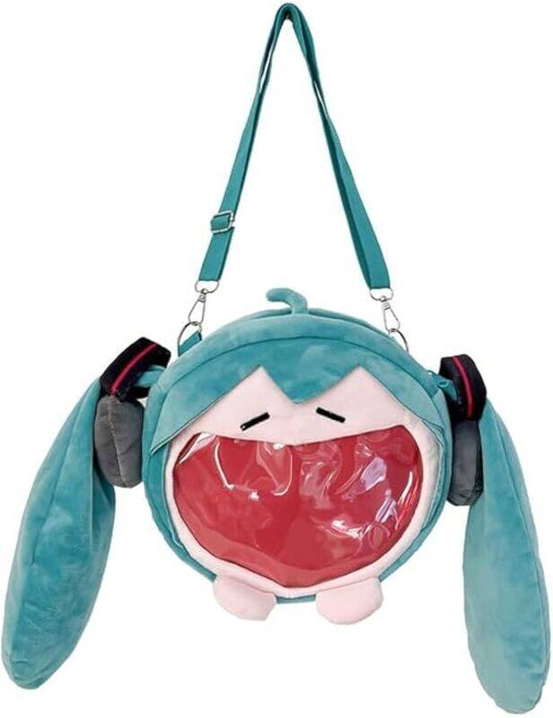 

Anime Hatsune Miku Q Version Kawaii Plush Bag, Cute Transparent Crossbody Bag Gifts for Girls Fans Adults