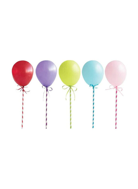 

Unique Party Balloon Sticker Mini Cake Topper, 5-Pieces, Multicolour