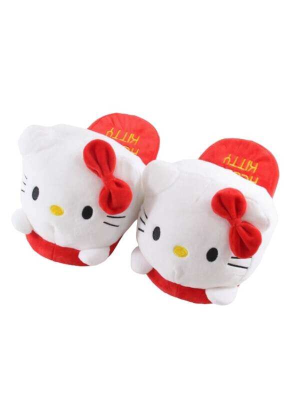 

Sanrio Hello Kitty Cartoon Character Plush Slippers, Non-slip Sole, Free Size