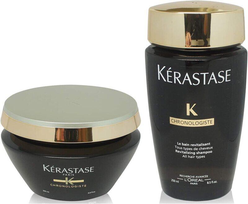 

Kerastase Chronologiste Hair Care Set with 250ml Shampoo and 200ml Masque Cream for All Hair Types, 2 Pieces