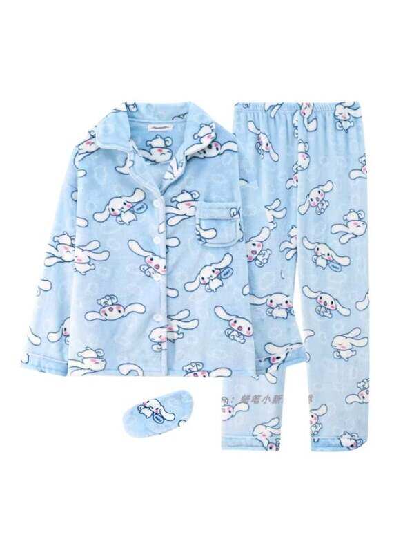 

Sanrio Cinnamoroll Plush Colar Fleece Pajamas Set for Women M L XL XXL