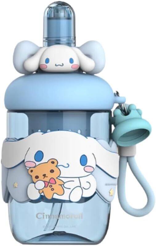 

Sanrio Cinnamoroll Kids Water Bottle, Cute Cartoon Design, Blue Portable Drink Container with Strap