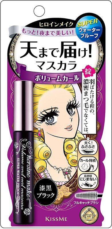 

Heroine Make Volume and Curl Super Waterproof Mascara, 01 Super Black, Black