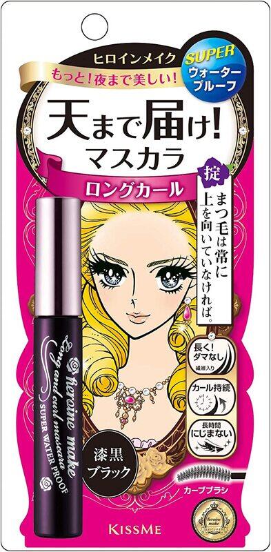 

Heroine Make Long and Curl Super Waterproof Mascara, 01 Super Black, Black