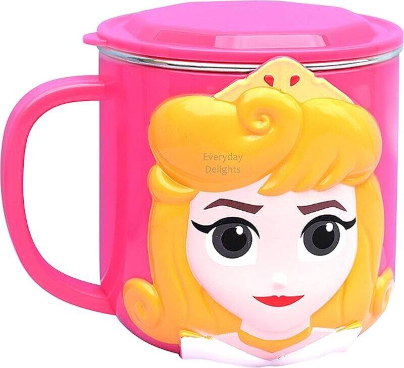 

Disney 3D Princess Aurora Pink Durable Stainless Steel Insulated Cup with Lid, 250ml