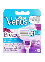 Gillette Venus Breeze Razor Blades, 4 Pieces