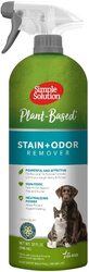 Simple Solution Cats & Dogs Plant-Based Stain and Odor Remover, 32oz, Green/White