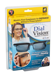 Dial Vision Adjustable Lens Eyeglasses, Black