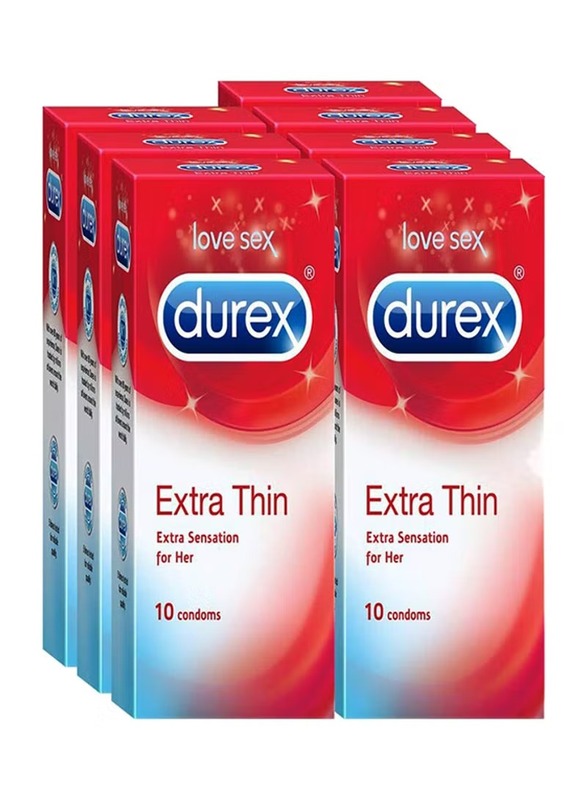 Durex Extra Thin Condoms, 10 Piece x 7 Box