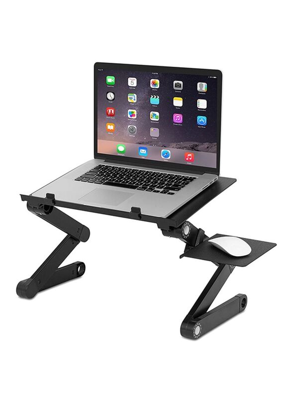 Goldedge Foldable Laptop Table with Mouse Pad Holder, LTPT8, Grey