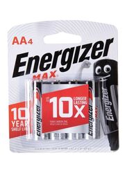 Energizer Max AA Alkaline Batteries, 4 Piece, Multicolour