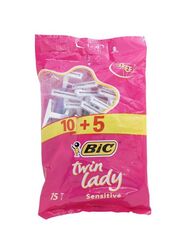 BiC Twin Lady Sensitive Disposable Razor, 15-Piece