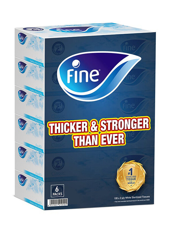 

Fine 2 Ply Sterilized Facial Classic Tissues, 6 x 100 Sheets