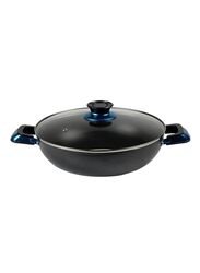 Kawashi 32cm Hopewell Wok Pan with Lid, Black/Clear