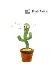 XiuWoo Big Eyed Dancing Cactus Plush Stuffed Toy with Music for Ages 3+