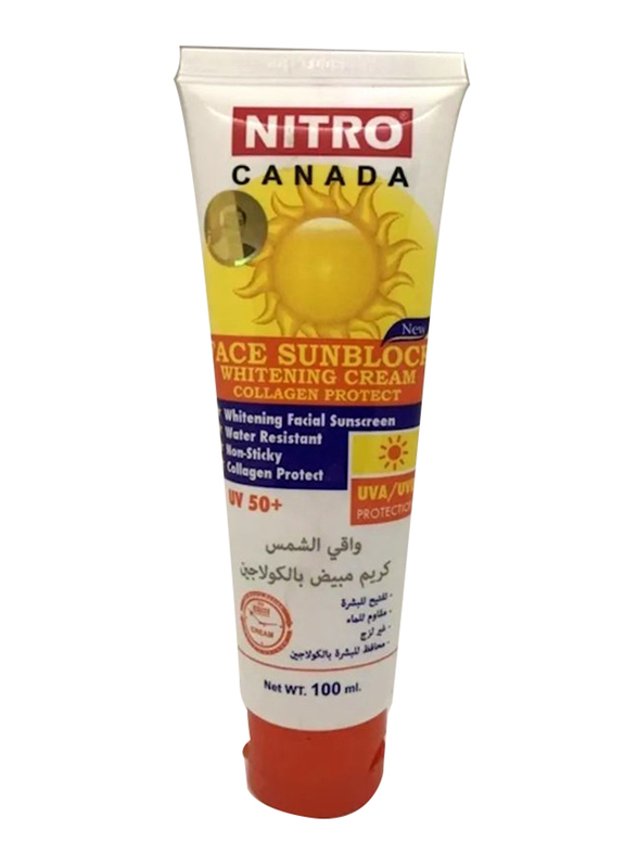 Nitro Canada Face Sunblock Whitening Cream Collagen Protect UV 50 Plus, 100ml