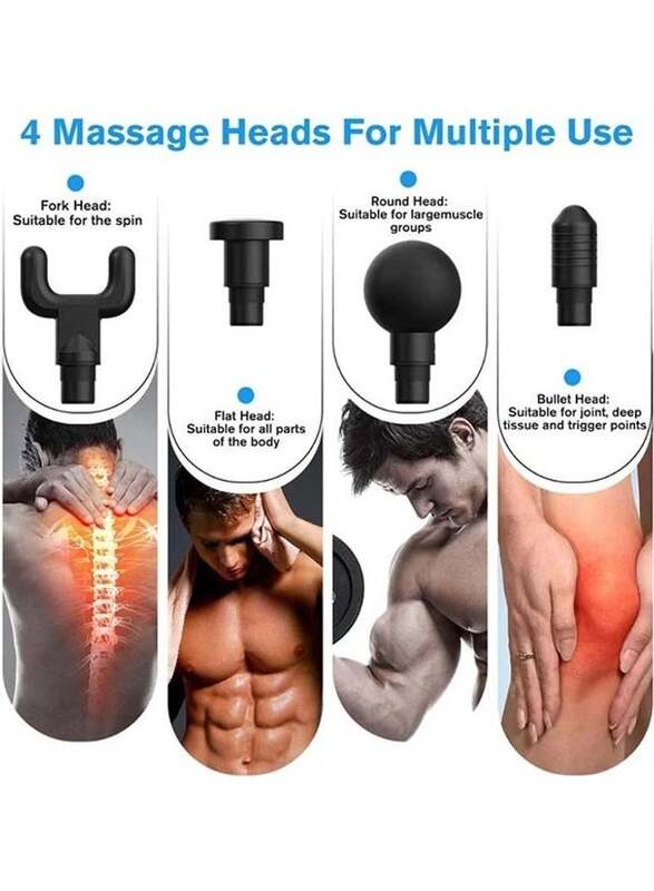 J&J Deep Tissue Muscle Electric Massage Gun ( Pro Max ) Bold Version 2 with USB, Silver/Black, 6 Pieces