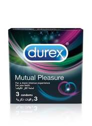 Durex Mutual Pleasure Condoms for Him & Her, Black, 3 Pieces