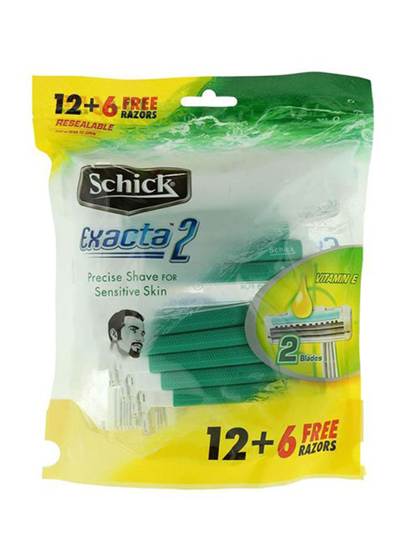 Schick Extract 2 Razors Green, 18 Pieces