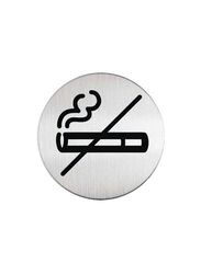 Durable No Smoking Sign, Silver/Black