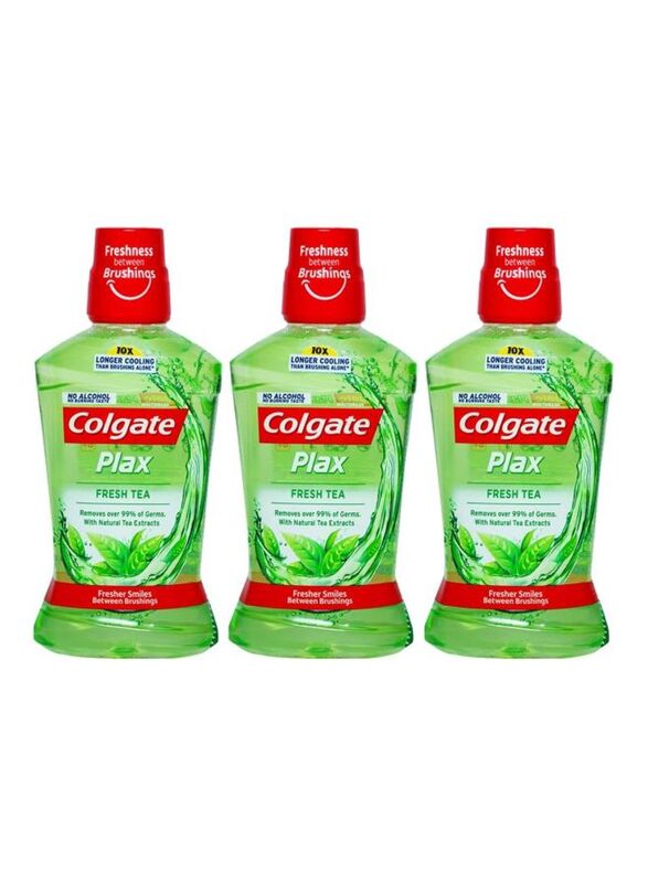 Colgate Plax Fresh Tea Mouthwash, 3 x 500ml