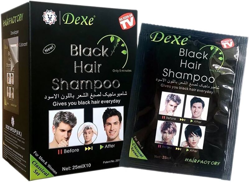 Dexe Black Hair Shampoo (10 Sachets of 25ml)