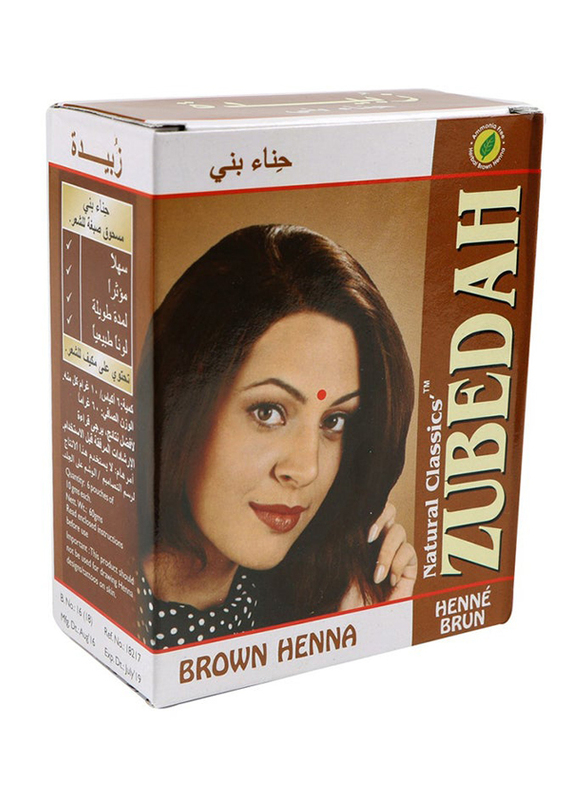 Zubedah Natural Classics Premium Henna Box Set, 10 x 60gm, Brown