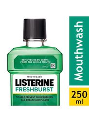 Listerine Fresh Burst Mouthwash, 3 x 250ml