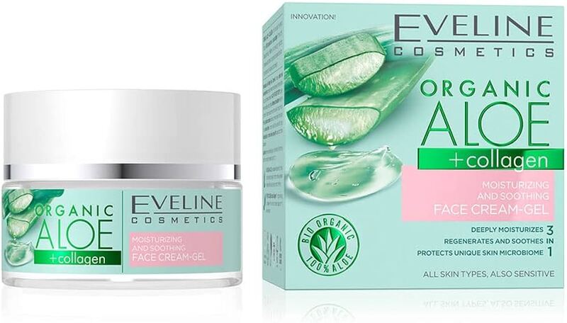 

Generic Eveline Cosmetics Organic Aloe + Collagen Moisturizing and Soothing Face Cream-Gel 50ml