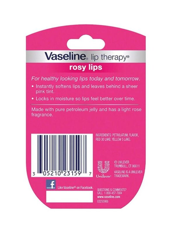 Vaseline Lip Therapy Rosy Lips Balm, 7g, Red