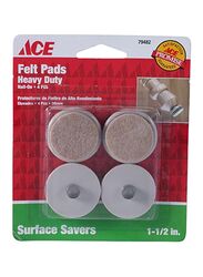 Ace Felt Pads, 4 Piece, White/Beige/Silver