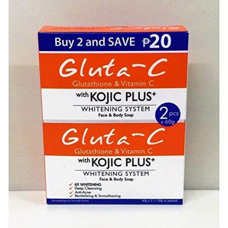 Gluta C Kojic Plus Whitening System Face & Body Soap, 2 x 60g