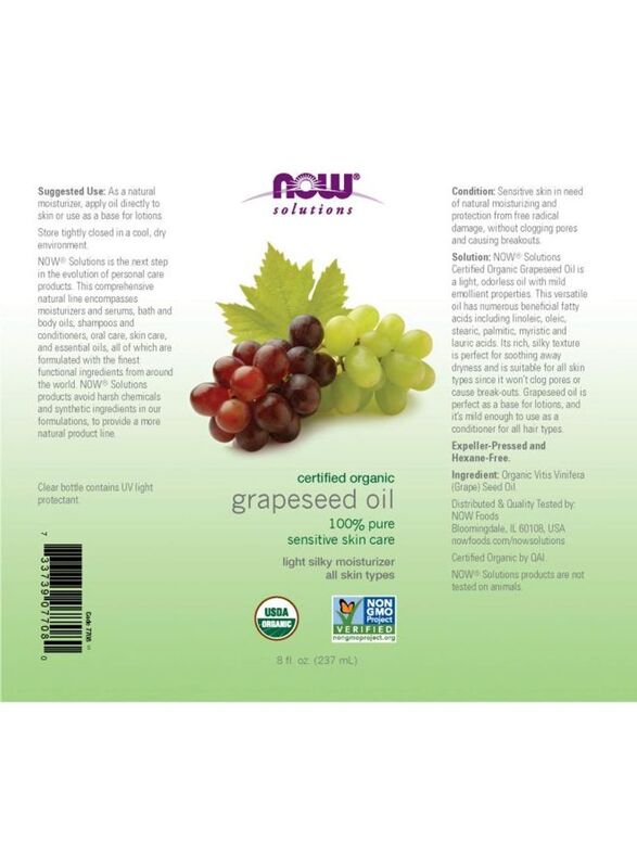 Now Foods Grapeseed Skin Care Oil, 473ml