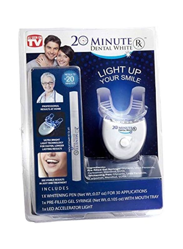 Whitelight 20 Minute Dental Whitening Set, White/Clear