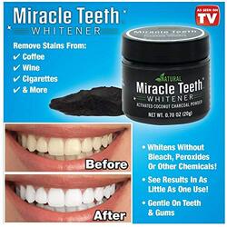 Miracle Teeth Whitener with Activated Coconut Charcoal Powder, 20g