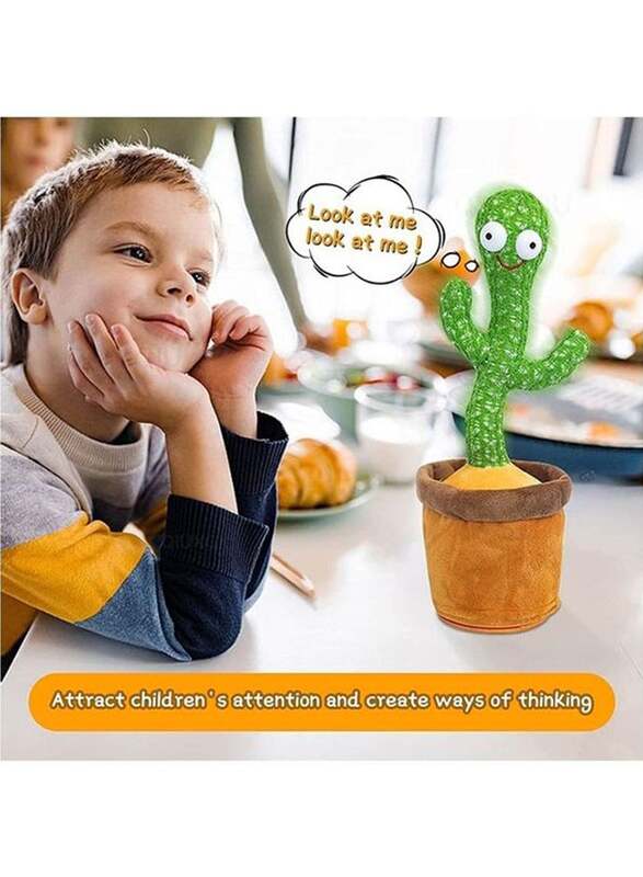 XiuWoo Electric Dancing, Singing, Recording Cactus Plush Toy with 60 English Songs for Ages 1+