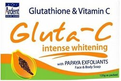 Gluta C Papaya Whitening Bar Soap with Glutathione & Vitamin C, 3 x 135g