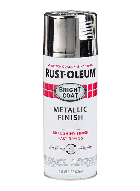 Rust-Oleum Stops Rust Bright Coat Metallic Spray Paint, 315ml, Chrome