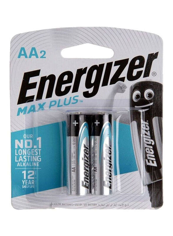 

Energizer Max Plus AA Alkaline Batteries, 2 Piece, Silver/Black/Blue